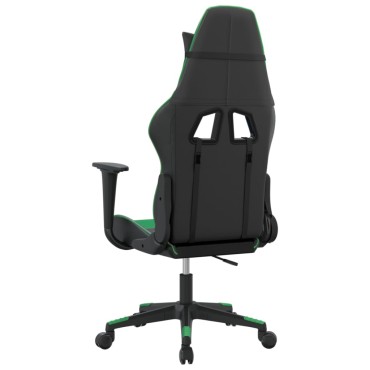 vidaXL Καρέκλα Gaming Μαύρο/πράσινο από Συνθετικό Δέρμα 67x58x(118-128)cm 1 τεμ.