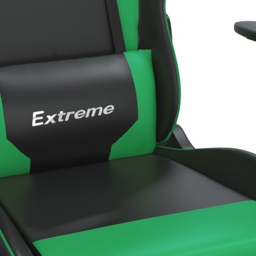 vidaXL Καρέκλα Gaming Μαύρο/πράσινο από Συνθετικό Δέρμα 67x58x(118-128)cm 1 τεμ.