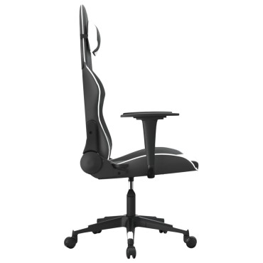 vidaXL Καρέκλα Gaming Μαύρο/Λευκό από Συνθετικό Δέρμα 67x58x(118-128)cm 1 τεμ.
