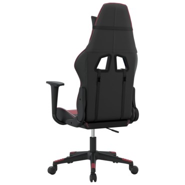 vidaXL Καρέκλα Gaming Μαύρο/Μπορντό από Συνθετικό Δέρμα 67x58x(118-128)cm 1 τεμ.