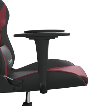 vidaXL Καρέκλα Gaming Μαύρο/Μπορντό από Συνθετικό Δέρμα 67x58x(118-128)cm 1 τεμ.