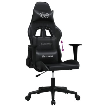vidaXL Καρέκλα Gaming Μαύρη από Συνθετικό Δέρμα 67x58x(118-128)cm 1 τεμ.