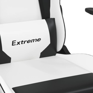 vidaXL Καρέκλα Gaming Λευκό/Μαύρο από Συνθετικό Δέρμα 67x58x(118-128)cm 1 τεμ.