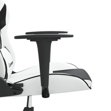 vidaXL Καρέκλα Gaming Λευκό/Μαύρο από Συνθετικό Δέρμα 67x58x(118-128)cm 1 τεμ.