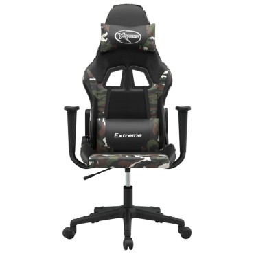 vidaXL Καρέκλα Gaming Μαύρο/Παραλλαγή από Συνθετικό Δέρμα 67x58x(118-128)cm 1 τεμ.