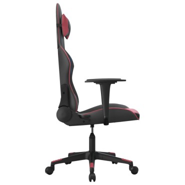 vidaXL Καρέκλα Gaming Μασάζ Μαύρο/μπορντό από Συνθετικό Δέρμα 66,5x61x(118-127,5)cm 1 τεμ.