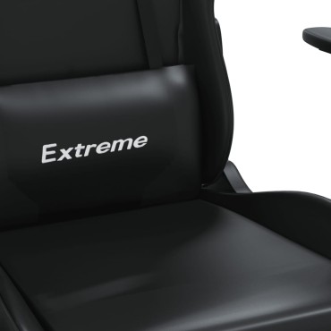 vidaXL Καρέκλα Gaming Μασάζ Μαύρη από Συνθετικό Δέρμα 66,5x61x(118-127,5)cm 1 τεμ.