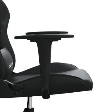 vidaXL Καρέκλα Gaming Μασάζ Μαύρη από Συνθετικό Δέρμα 66,5x61x(118-127,5)cm 1 τεμ.