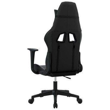 vidaXL Καρέκλα Gaming Μασάζ Μαύρη από Συνθετικό Δέρμα 66,5x61x(118-127,5)cm 1 τεμ.