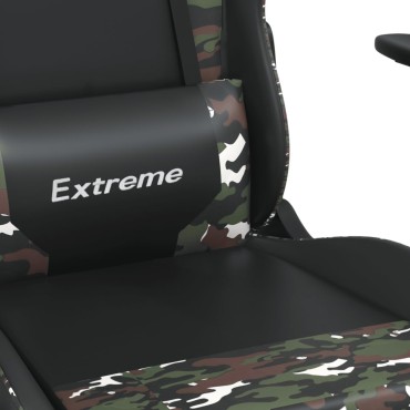 vidaXL Καρέκλα Gaming Μασάζ Μαύρο/Παραλλαγή από Συνθετικό Δέρμα 66,5x61x(118-127,5)cm 1 τεμ.
