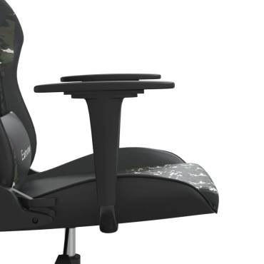 vidaXL Καρέκλα Gaming Μασάζ Μαύρο/Παραλλαγή από Συνθετικό Δέρμα 66,5x61x(118-127,5)cm 1 τεμ.