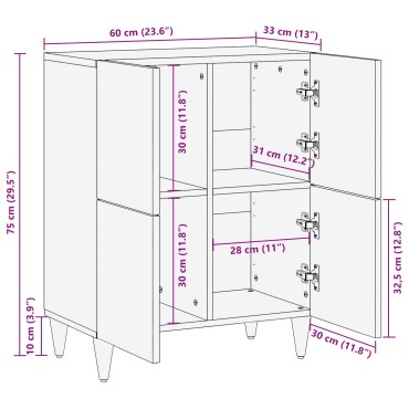 vidaXL Ντουλάπες Αποθήκευσης Πολύχρωμο 60x33,5x75cm