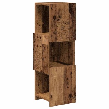 vidaXL Γωνιακό Ντουλάπι 25,5x25x80cm Επεξεργασμένο Ξύλο Παλιό ξύλο