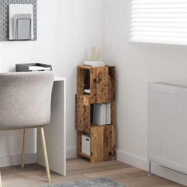 vidaXL Γωνιακό Ντουλάπι 25,5x25x80cm Επεξεργασμένο Ξύλο Παλιό ξύλο