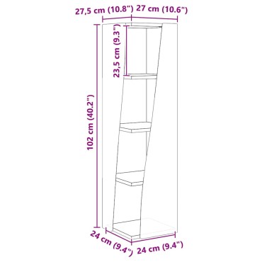 vidaXL Γωνιακό Ντουλάπι 27,5x27x102cm Επεξεργασμένο Ξύλο Παλιό ξύλο