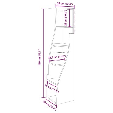 vidaXL Γωνιακό Ντουλάπι 32x32x140cm Επεξεργασμένο Ξύλο
