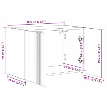 vidaXL Ντουλάπι Τηλεόρασης Τοίχου 59,5x31x40cm Καπνιστό Δρύς
