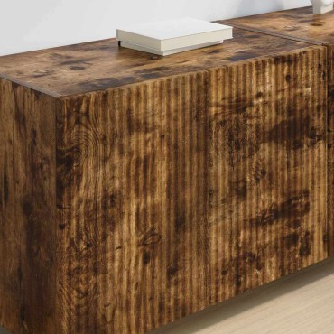 vidaXL Ντουλάπι Τηλεόρασης Τοίχου 59,5x31x40cm Καπνιστό Δρύς