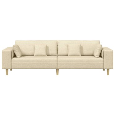 vidaXL Καναπές Κρεμ 250x77x76cm ύφασμα