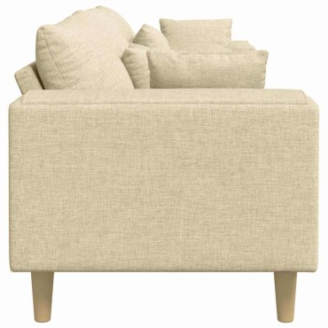 vidaXL Καναπές Κρεμ 250x77x76cm ύφασμα