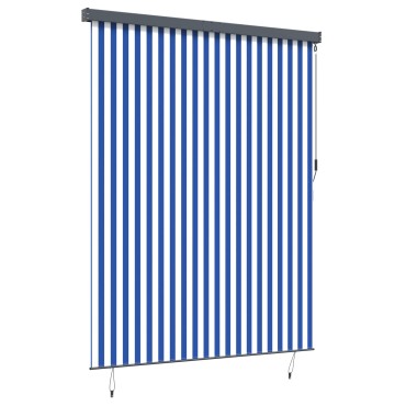 vidaXL Ρόλερ Μπλε και άσπρο 200 x 250 εκ. Ύφασμα και Αλουμίνιο