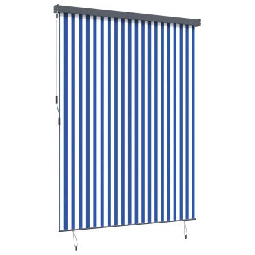 vidaXL Ρόλερ Μπλε και άσπρο 200 x 250 εκ. Ύφασμα και Αλουμίνιο