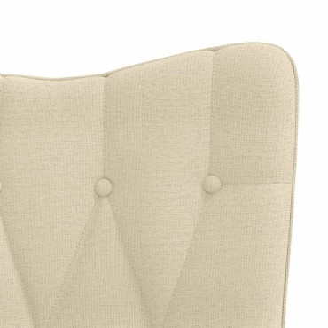 vidaXL Κουνιστή Πολυθρόνα Κρεμ Υφασμάτινη 61x78x98cm 1 τεμ.