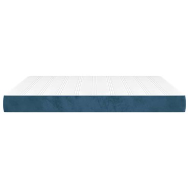 vidaXL Στρώμα με Pocket Springs Μεσαίας Σκληρότητας Σκούρο Μπλε 160x220x20cm Βελούδινο 1 τεμ. - Διπλό
