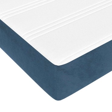 vidaXL Στρώμα με Pocket Springs Μεσαίας Σκληρότητας Σκούρο Μπλε 160x220x20cm Βελούδινο 1 τεμ. - Διπλό