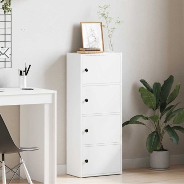 vidaXL Βιβλιοθήκη Λευκή 40x24x102cm από Επεξεργασμένο Ξύλο 1 τεμ.