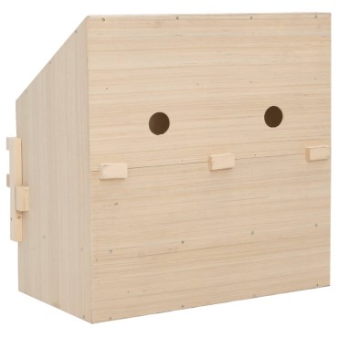 vidaXL Φωλιά για Κότες με 2 Θέσεις 63x40x65 εκ. από Μασίφ Ξύλο Πεύκου