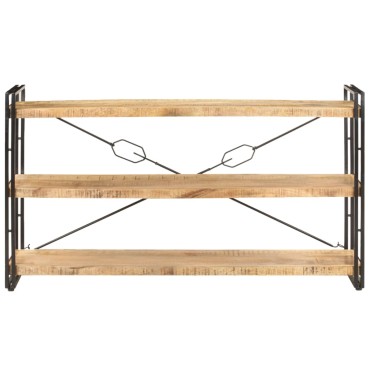 vidaXL Βιβλιοθήκη με 3 Επίπεδα 140x30x80cm από Μασίφ Ξύλο Μάνγκο 1 τεμ.