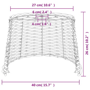 vidaXL Καπέλο Φωτιστικού Οροφής Λευκό Ø40x26 εκ. από Wicker