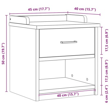 vidaXL Πάγκος διαδρόμου "SANDNES" 45x40x50cmΠεύκο μασίφ ξύλο 1 τεμ.