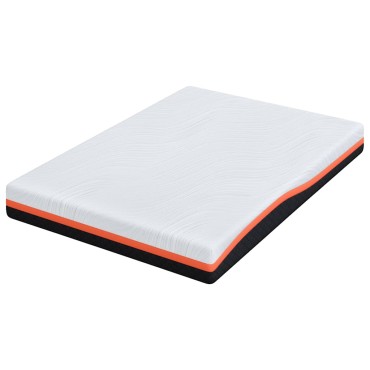 vidaXL Στρώμα Λευκό και Μαύρο 140x190cm Ζακάρ ύφασμα 1 τεμ. - Διπλό