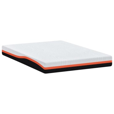 vidaXL Στρώμα Λευκό και Μαύρο 140x190cm Ζακάρ ύφασμα 1 τεμ. - Διπλό