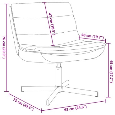 vidaXL Περιστρεφόμενη καρέκλα Καπουτσίνο 63x75x76cm PU