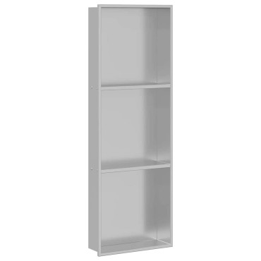vidaXL Νίτσα Μπάνιου Ασημί 90 x 30 x 9,5 εκ. Ανοξείδωτο ατσάλι