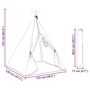 vidaXL Παιδική Σκηνή Ριγέ Γκρι και Λευκό 120 x 120 x 150 cm