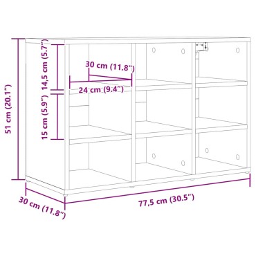 vidaXL Ντουλάπα Παπουτσιών 77,5x30x51cm Επεξεργασμένο Ξύλο Λευκό
