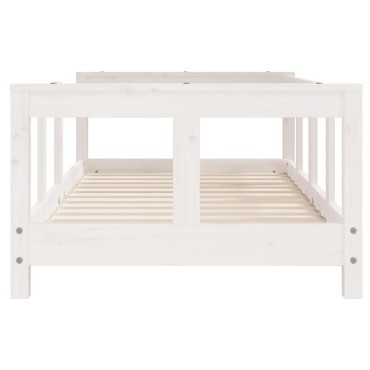 vidaXL Πλαίσιο Παιδικού Κρεβατιού Λευκό 70x140cm Μασίφ Ξύλο Πεύκου 1 τεμ. - Μονό