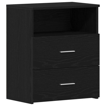 vidaXL Κομοδίνο Μαύρη Οξυά 50x32x60cm Επεξεργασμένο Ξύλο 1 τεμ.