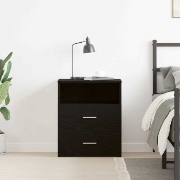 vidaXL Κομοδίνο Μαύρη Οξυά 50x32x60cm Επεξεργασμένο Ξύλο 1 τεμ.