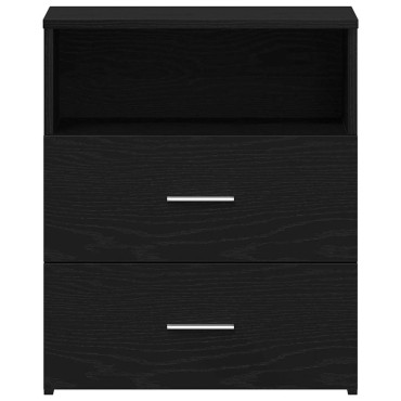 vidaXL Κομοδίνο Μαύρη Οξυά 50x32x60cm Επεξεργασμένο Ξύλο 1 τεμ.