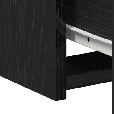 vidaXL Κομοδίνο Μαύρη Οξυά 50x32x60cm Επεξεργασμένο Ξύλο 1 τεμ.