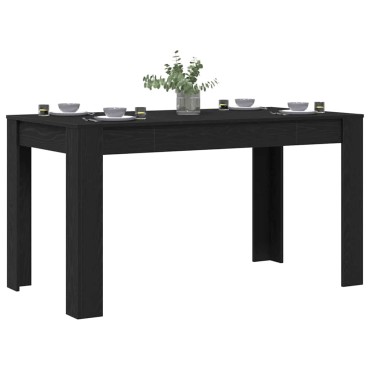 vidaXL Τραπεζαρία Μαύρη Δρυς 140x74,5x76cm Επεξεργασμένο Ξύλο 1 τεμ.