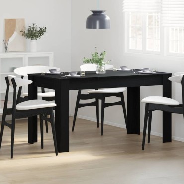 vidaXL Τραπεζαρία Μαύρη Δρυς 140x74,5x76cm Επεξεργασμένο Ξύλο 1 τεμ.