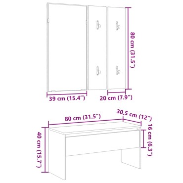 vidaXL Σετ επίπλων χωλ 4 τεμ. Μαύρη Οξυά 80x30,5x40 εκ