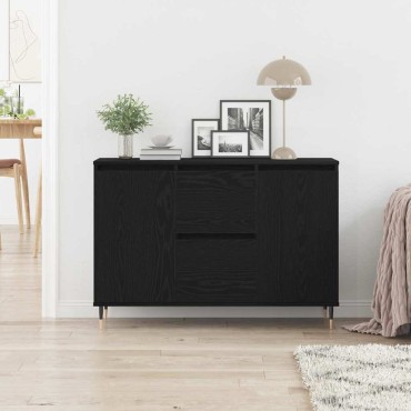 vidaXL Πλαϊνό γραφείο Μαύρη Οξυά 101,5x35x70cm Επεξεργασμένο Ξύλο 1 τεμ.