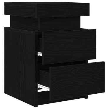 vidaXL Κομοδίνο Μαύρη Οξυά 35x39x55cm Επεξεργασμένο ξύλο 1 τεμ.